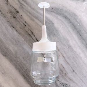 Vintage Glass Food Chopper in White & Clear